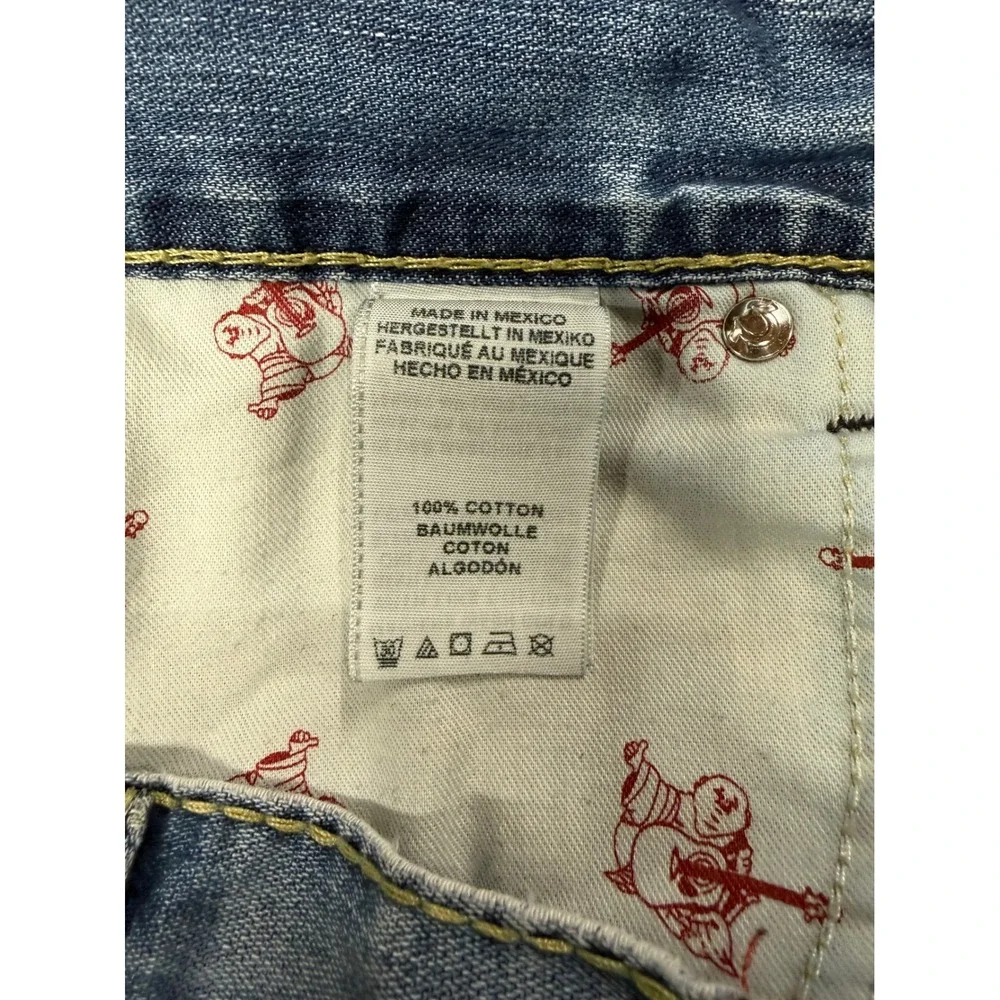 True Religion Mens‎ Sz 31 31x27 Slim Flap Big T Blue Medium Wash Jeans (GG10)